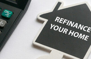 Refinance your home sign with calculator