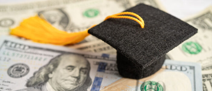 Graduation cap with cash