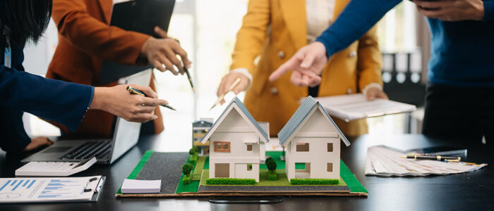 realtors looking at small model home