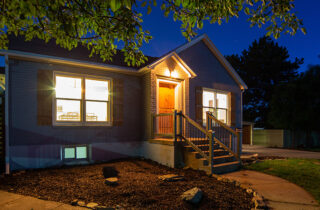 house at night