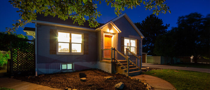 house at night