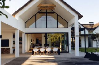 house exterior with dining space