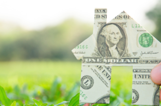 House Made of Dollar Bill on Grassy Field