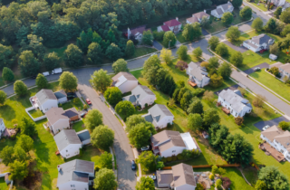 Landscape of homes from above