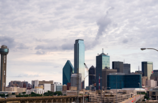 Panoramic View Dramatic Sky Dallas Texas North America